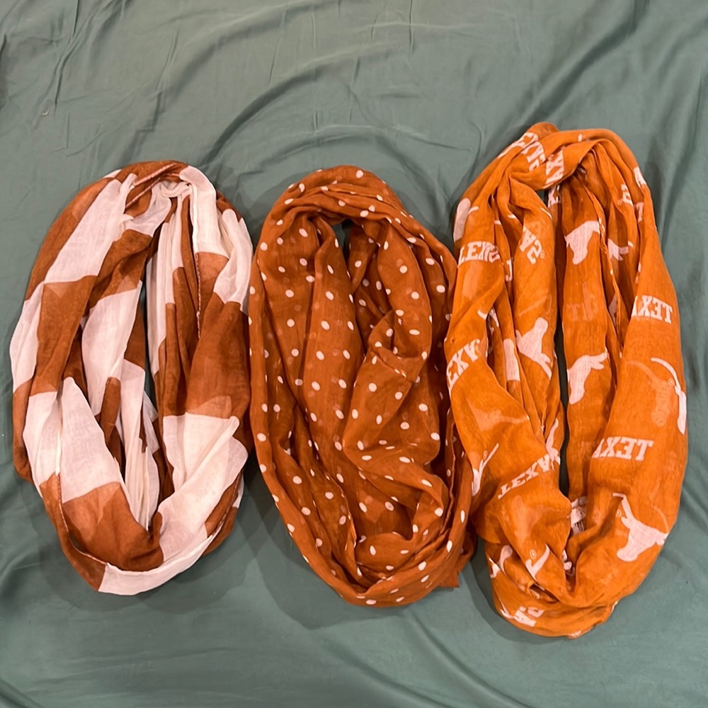 Set of 3 UT infinity scarfs